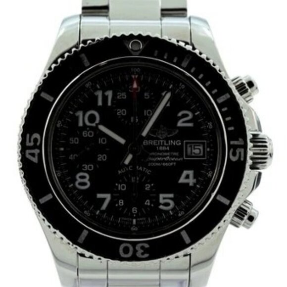 Breitling 42mm Men\'s Super Ocean 200M Black Dial Auto Chrono Watch B+P! A13311! main image 7